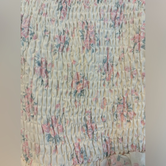 Mable Ada Tiered Smocked Cap Sleeve Midi Maxi Floral Print Size Small - Picture 7 of 7